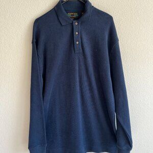 Alexander Julian Colours Men's Lg Sleeve Pullover Sweater Sz L Blue 100% Cotton